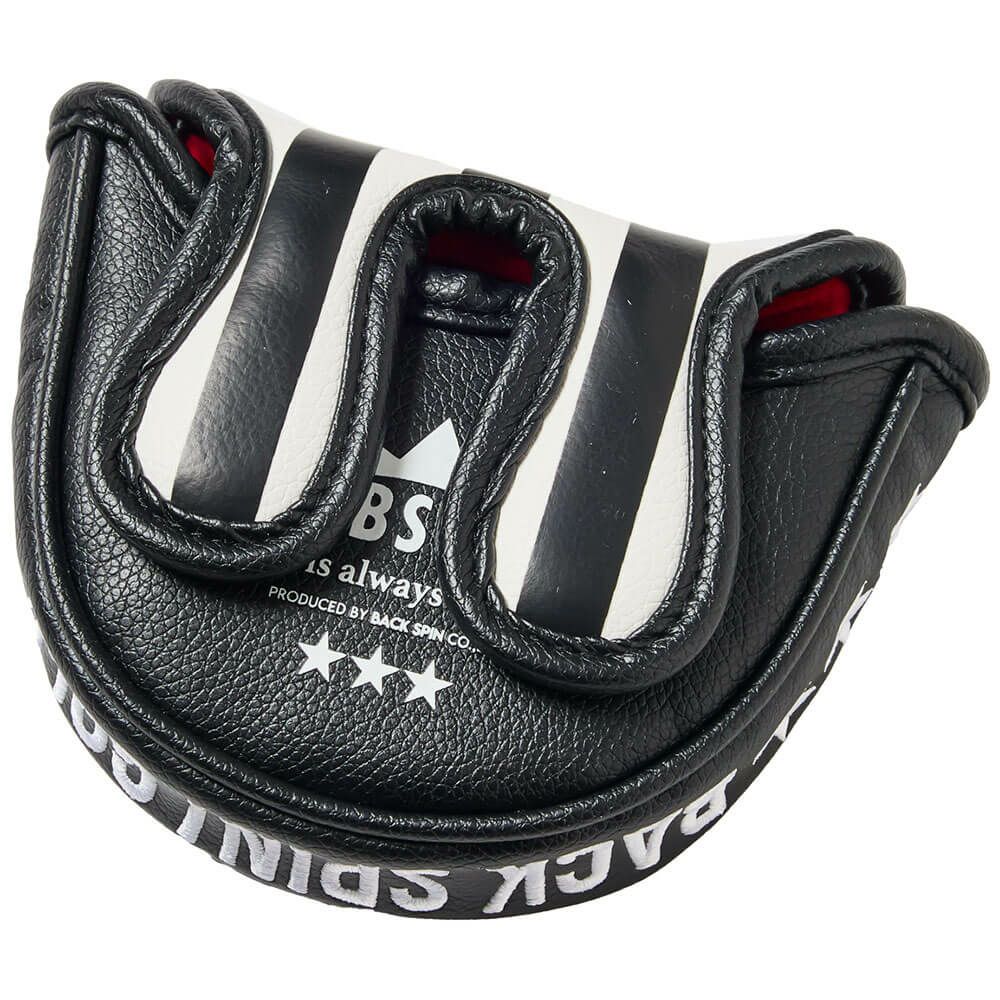 バックスピンゴルフ BACK SPIN! GOLF　ストライプ マレットタイプ用 パターカバー BSBE01H518 WHBK ホワイト/ブラック　2025年モデル　詳細2