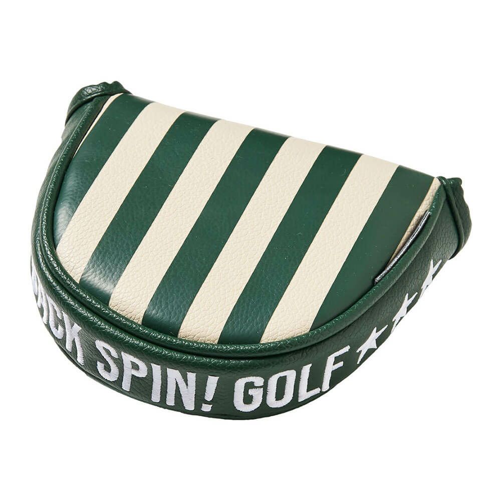 バックスピンゴルフ BACK SPIN! GOLF　ストライプ マレットタイプ用 パターカバー BSBE01H518 GRIV グリーン/アイボリー　2025年モデル