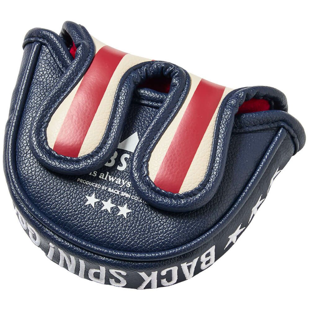 バックスピンゴルフ BACK SPIN! GOLF　ストライプ マレットタイプ用 パターカバー BSBE01H518 RDNV レッド/ネイビー　2025年モデル　詳細2