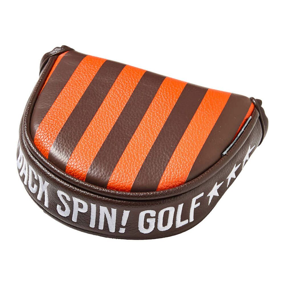 バックスピンゴルフ BACK SPIN! GOLF　ストライプ マレットタイプ用 パターカバー BSBE01H518 ORBR オレンジ/ブラウン　2025年モデル