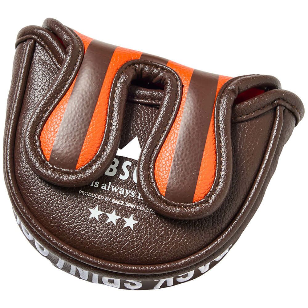 バックスピンゴルフ BACK SPIN! GOLF　ストライプ マレットタイプ用 パターカバー BSBE01H518 ORBR オレンジ/ブラウン　2025年モデル　詳細2