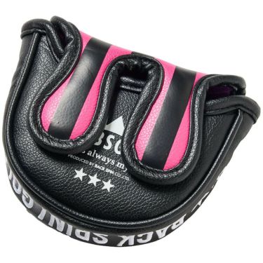 バックスピンゴルフ BACK SPIN! GOLF　ストライプ マレットタイプ用 パターカバー BSBE01H518 PKBK ピンク/ブラック　2025年モデル 詳細1