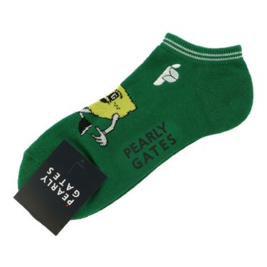 パーリーゲイツ PEARLY GATES　メンズ Bioキャラ アンクルソックス 053-5186501 140 グリーン　2025年モデル グリーン