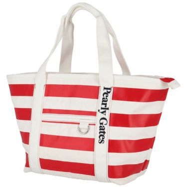 パーリーゲイツ PEARLY GATES　ボーダー柄 ロッカーバッグ 053-5181501 101 レッド　2025年モデル　詳細2