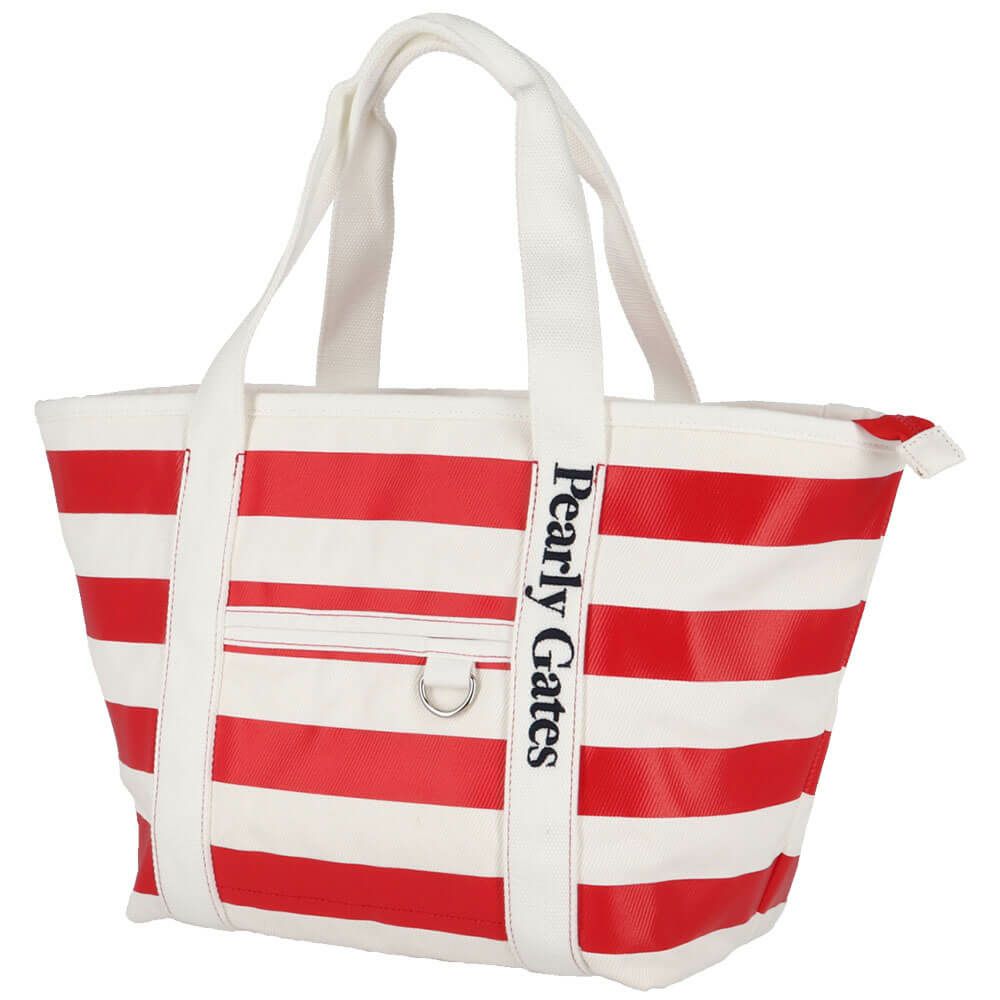 パーリーゲイツ PEARLY GATES　ボーダー柄 ロッカーバッグ 053-5181501 101 レッド　2025年モデル　詳細2