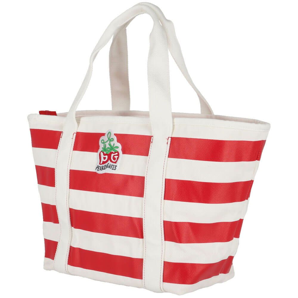 パーリーゲイツ PEARLY GATES　ボーダー柄 ロッカーバッグ 053-5181501 101 レッド　2025年モデル　詳細3