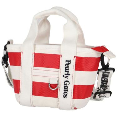 パーリーゲイツ PEARLY GATES　ボーダー柄 カートバッグ 053-5181502 101 レッド　2025年モデル　詳細2