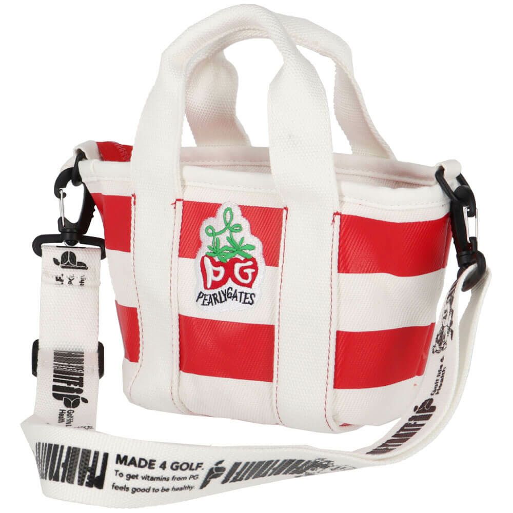 パーリーゲイツ PEARLY GATES　ボーダー柄 カートバッグ 053-5181502 101 レッド　2025年モデル　詳細3