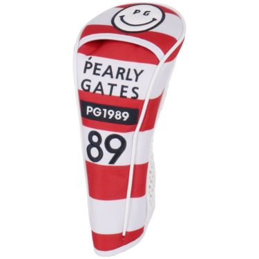パーリーゲイツ PEARLY GATES　ボーダー柄 フェアウェイウッド用 ヘッドカバー 053-5184501 101 レッド　2025年モデル　詳細2