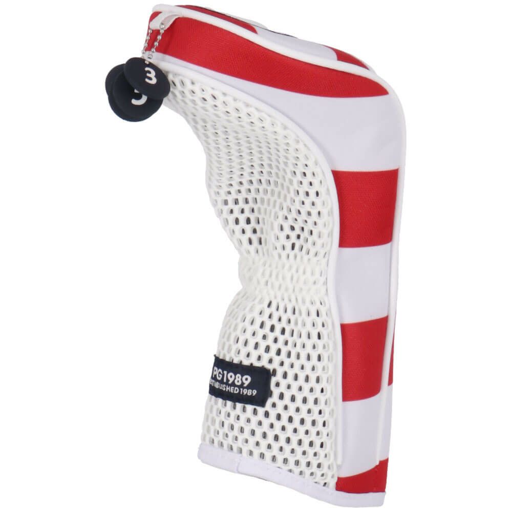 パーリーゲイツ PEARLY GATES　ボーダー柄 フェアウェイウッド用 ヘッドカバー 053-5184501 101 レッド　2025年モデル　詳細3