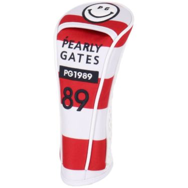パーリーゲイツ PEARLY GATES　ボーダー柄 ユーティリティ用 ヘッドカバー 053-5184502 101 レッド　2025年モデル　詳細2