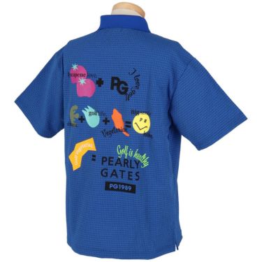 パーリーゲイツ PEARLY GATES　メンズ ロゴプリント Pe格子サッカー 半袖 ポロシャツ 053-5260617　2025年モデル 詳細2