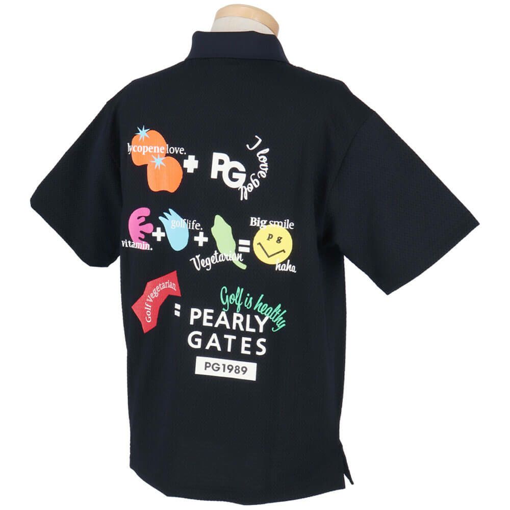 パーリーゲイツ PEARLY GATES　メンズ ロゴプリント Pe格子サッカー 半袖 ポロシャツ 053-5260617　2025年モデル 詳細6