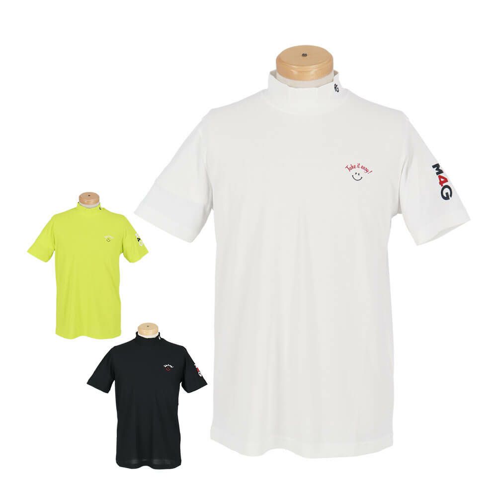 パーリーゲイツ PEARLY GATES　メンズ ハニカム 鹿の子 半袖 モックネックシャツ 053-5267601　2025年モデル 詳細1