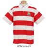 パーリーゲイツ PEARLY GATES　メンズ 切替ボーダー 半袖 ポロシャツ 053-5160509　2025年モデル ホワイト×レッド