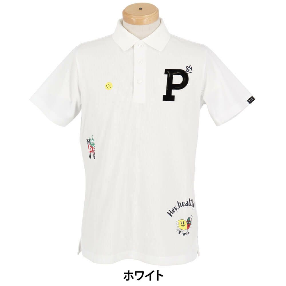 パーリーゲイツ PEARLY GATES　メンズ ワッフルメッシュ 半袖 ポロシャツ 053-5160513　2025年モデル ホワイト