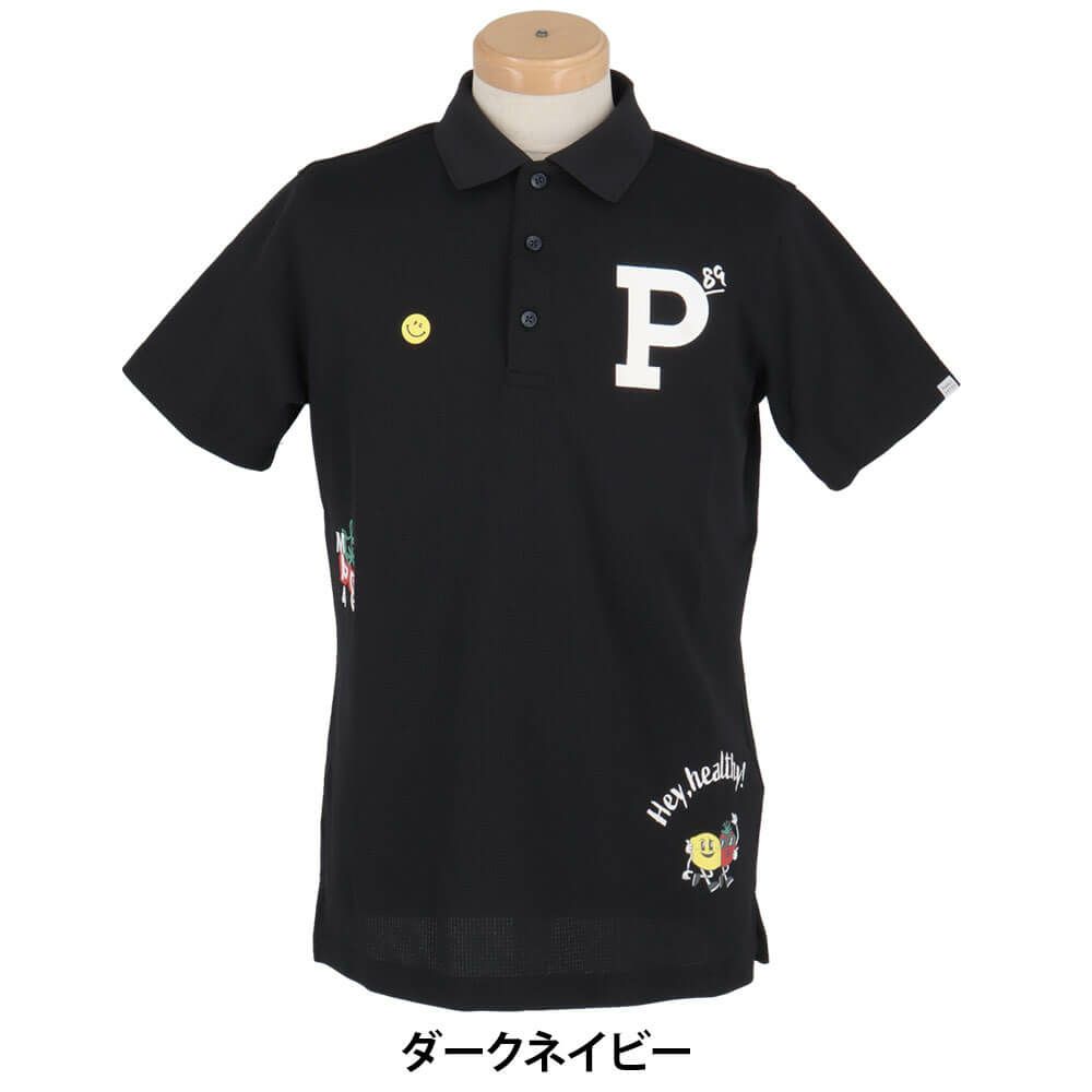 パーリーゲイツ PEARLY GATES　メンズ ワッフルメッシュ 半袖 ポロシャツ 053-5160513　2025年モデル ダークネイビー