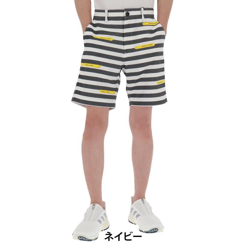 パーリーゲイツ PEARLY GATES　メンズ ボーダー柄 ストレッチ ショートパンツ 053-5132513　2025年モデル ネイビー