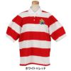 パーリーゲイツ PEARLY GATES　レディース 切替ボーダー 半袖 ポロシャツ 055-5160510　2025年モデル ホワイト×レッド