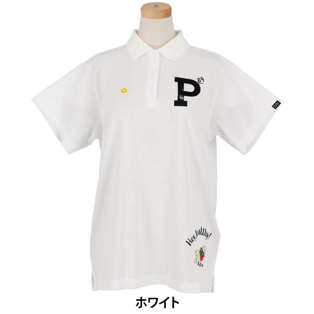 パーリーゲイツ PEARLY GATES　レディース ワッフルメッシュ 半袖 ポロシャツ 055-5160514　2025年モデル ホワイト