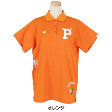 パーリーゲイツ PEARLY GATES　レディース ワッフルメッシュ 半袖 ポロシャツ 055-5160514　2025年モデル オレンジ