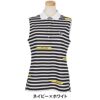 パーリーゲイツ PEARLY GATES　レディース 4WAY ポップコーン スリーブレス ポロシャツ 055-5160526　2025年モデル ネイビー×ホワイト