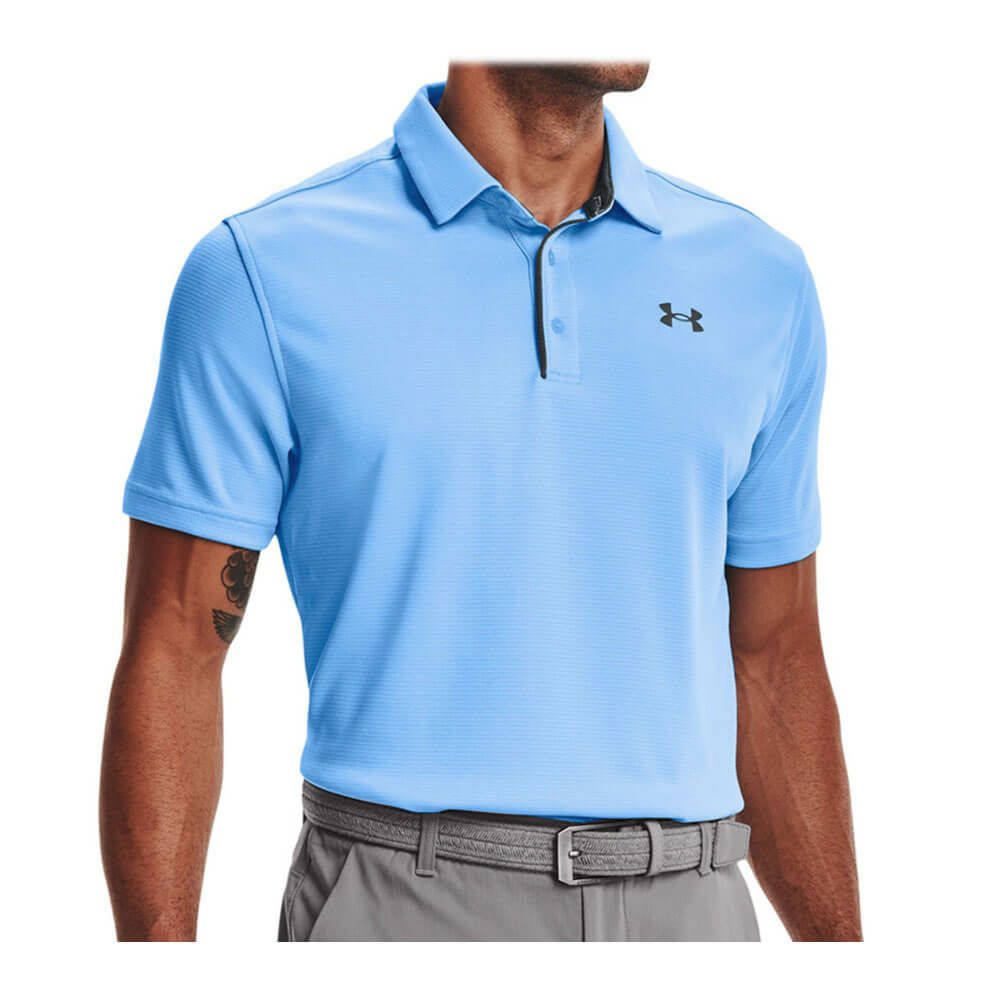 アンダーアーマー UNDER ARMOUR　メンズ 4WAYストレッチ UVケア 半袖 ポロシャツ 1290140 475 Carolina Blue/Pitch Gray Carolina-Blue（475）