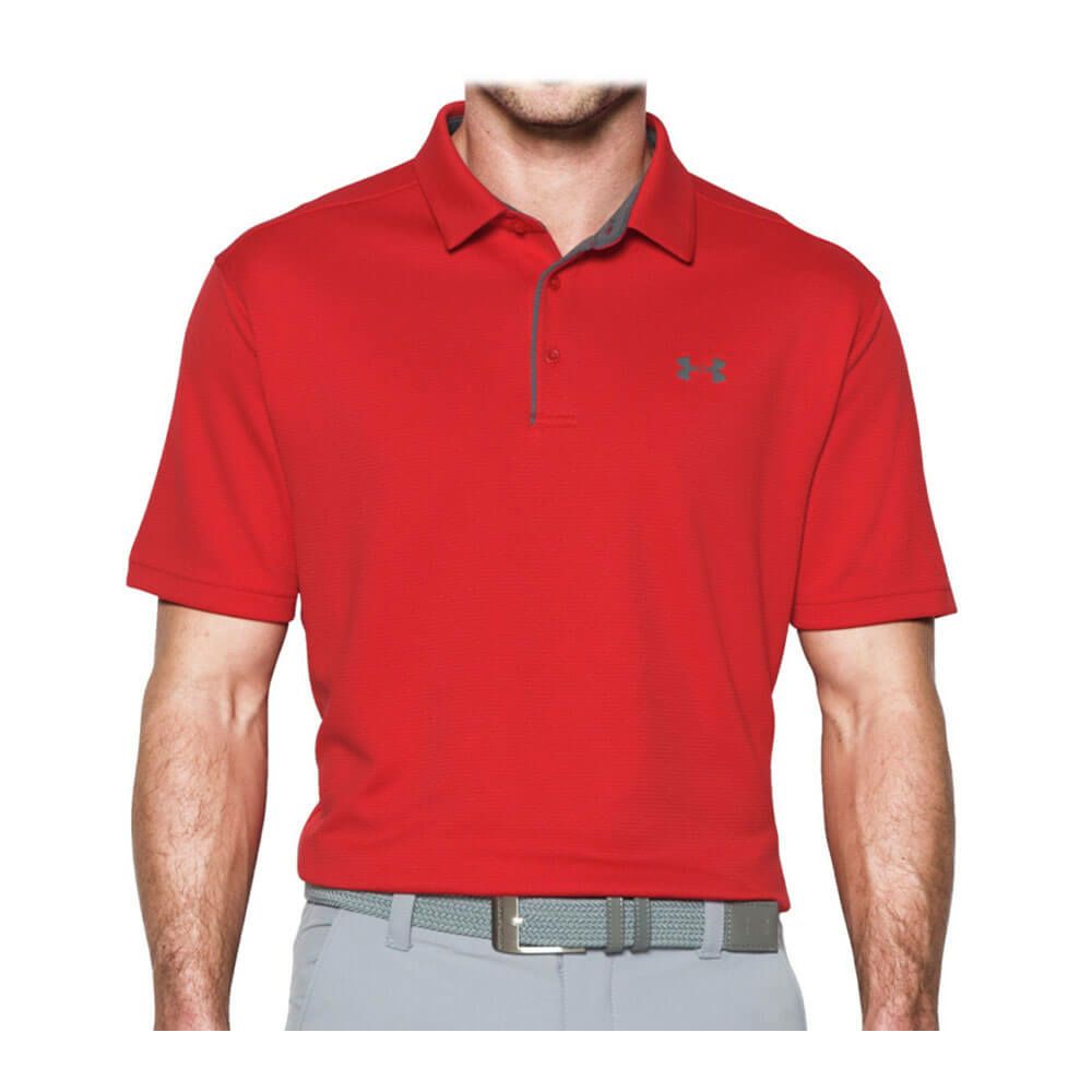 アンダーアーマー UNDER ARMOUR　メンズ 4WAYストレッチ UVケア 半袖 ポロシャツ 1290140 600 Red/Graphite Red（475）