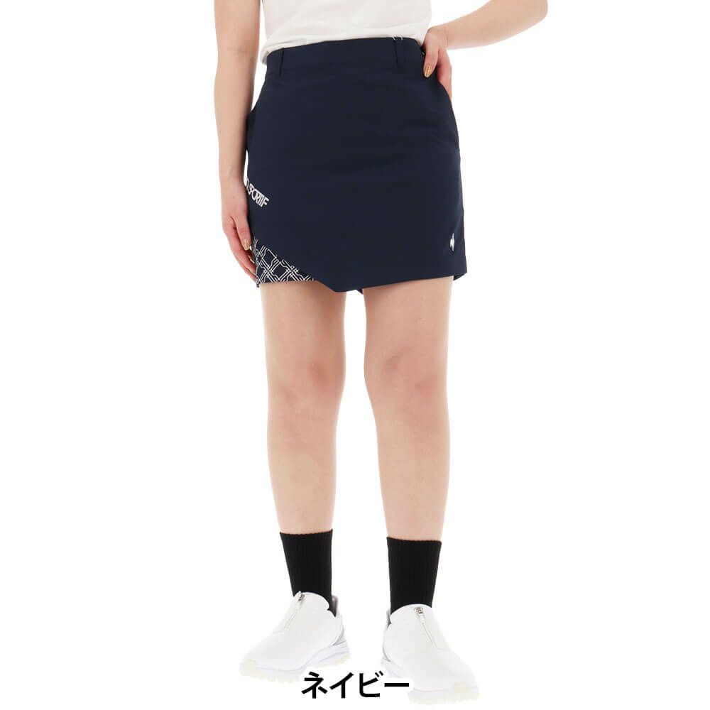 ルコック Le coq sportif　レディース プリント切替 インナーパンツ一体型 スカート LG5SSK01L　2025年モデル　詳細2
