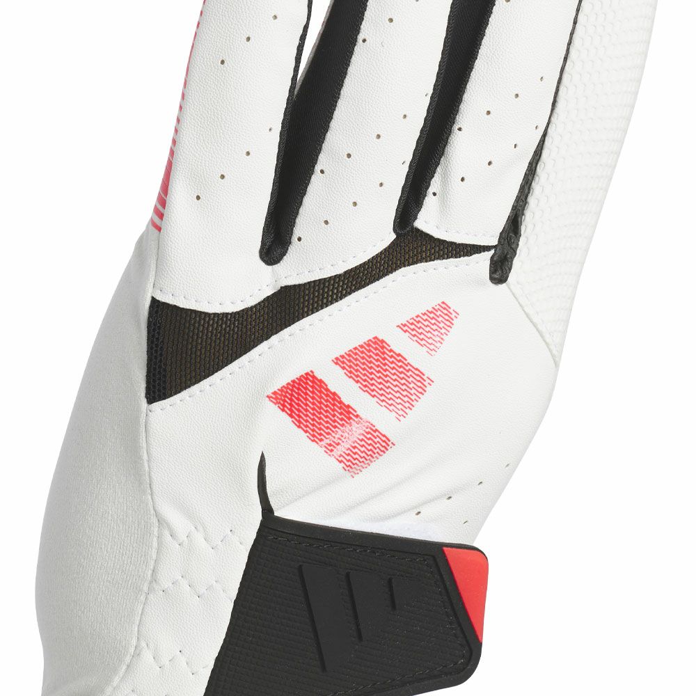 アディダス adidas　ADIZERO アディゼロ メンズ ゴルフグローブ KVH42 JE7177 ホワイト/ルシッドレッド　2025年モデル 詳細3