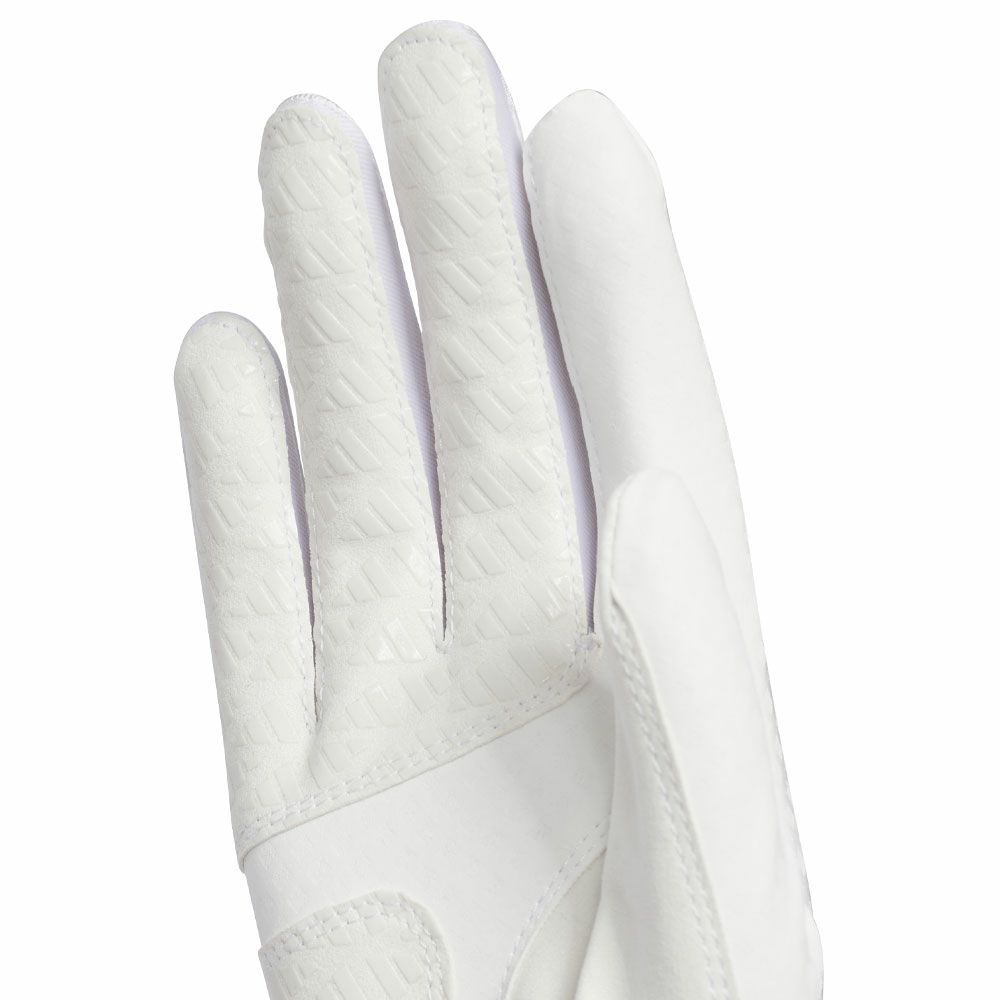  アディダス adidas　W COOL クール ハイグリップ 25 ペア　両手用 レディース ゴルフグローブ KVH39 JE7162 ホワイト/シルバーメタリック　2025年モデル 詳細1