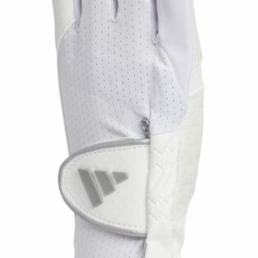  アディダス adidas　W COOL クール ハイグリップ 25 ペア　両手用 レディース ゴルフグローブ KVH39 JE7162 ホワイト/シルバーメタリック　2025年モデル 詳細2