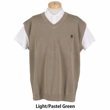 ボス BOSS　編地切替 ロゴ刺繍 Vネック ベスト 50530952