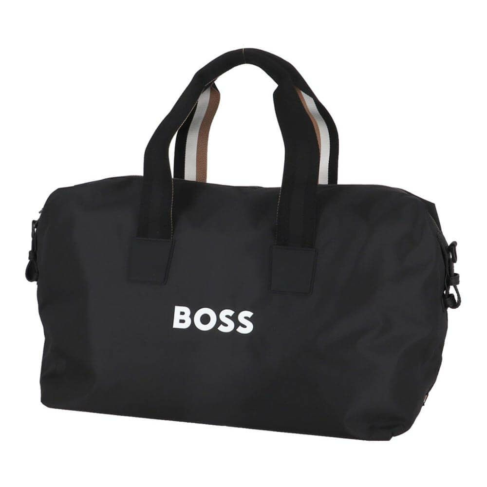 ボス BOSS　コントラストロゴ ホールドオール デタッチャブルストラップ　ボストンバッグ 50511942 001 Black Black