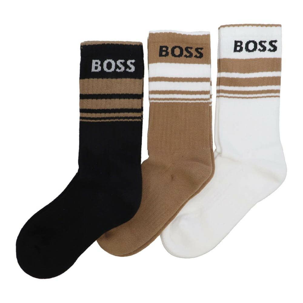 ボス BOSS　ショートソックス 3足セット ライン＆ロゴ 50515143 960 OpenMiscellaneous OpenMiscellaneous