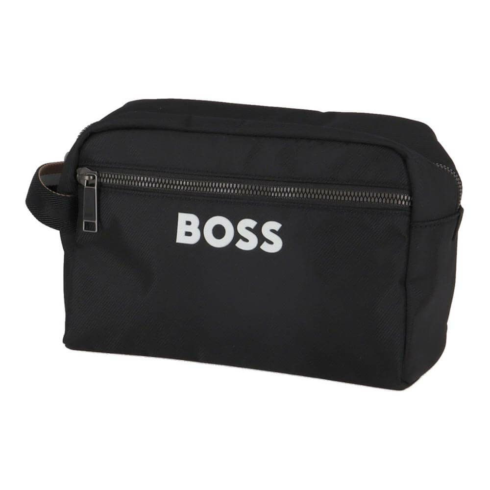 ボス BOSS　コントラストロゴ　トラベルポーチ 50529212 001 Black Black