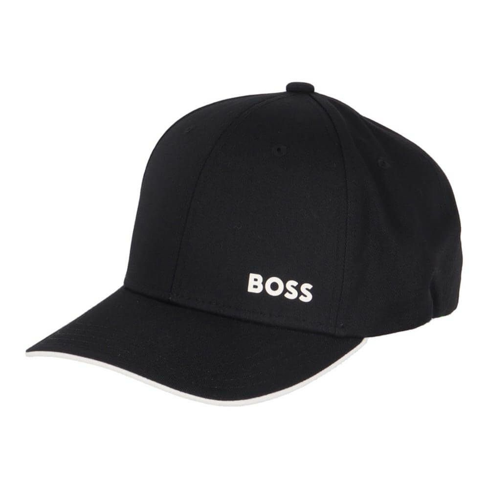 ボス BOSS　ロゴプリント コットンツイル キャップ 50519219 002　Black Black