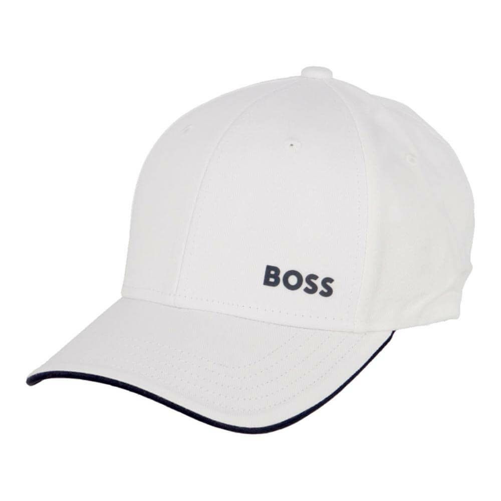 ボス BOSS　ロゴプリント コットンツイル キャップ 50519219 100　White White