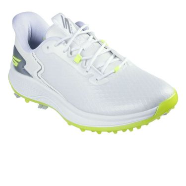 スケッチャーズ SKECHERS　GO GOLF スリップインズ ブレード GF メンズ スパイクレス ゴルフシューズ 214090　2025年モデル ホワイト/イエロー（WYL）