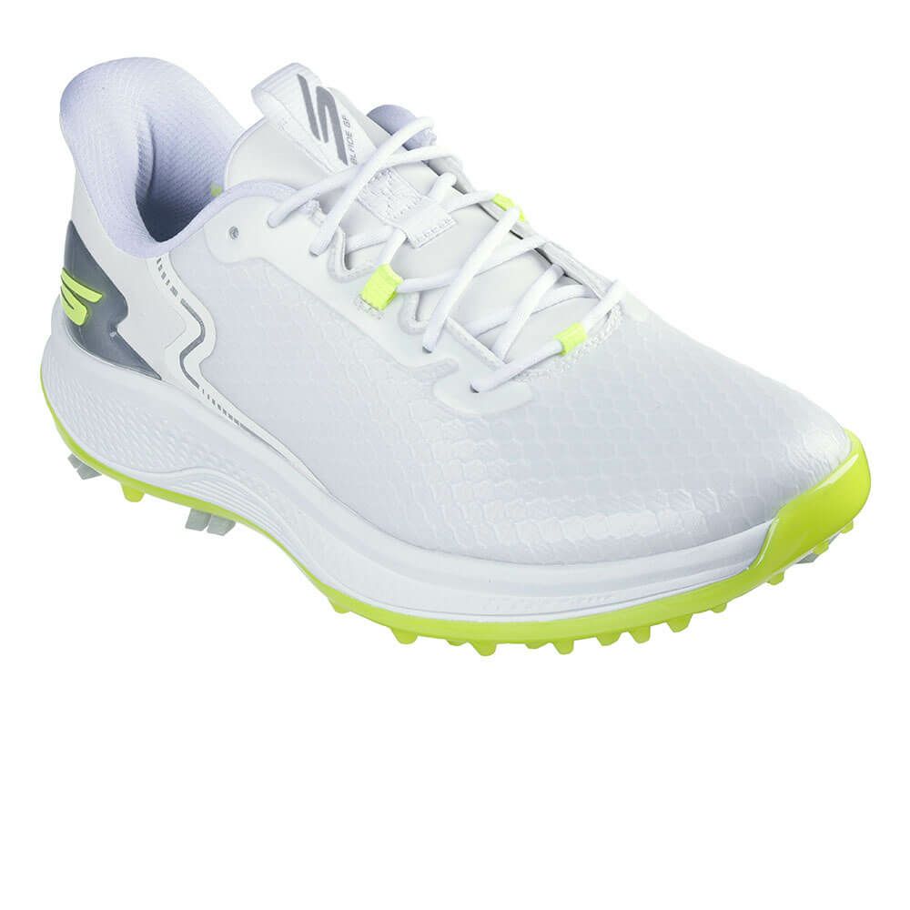 スケッチャーズ SKECHERS　GO GOLF スリップインズ ブレード GF メンズ スパイクレス ゴルフシューズ 214090　2025年モデル ホワイト/イエロー（WYL）