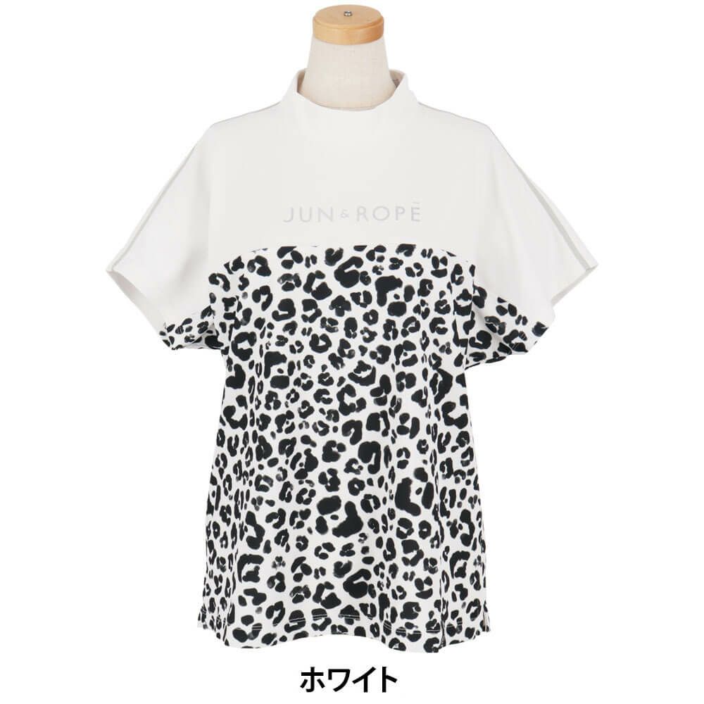 ジュン アンド ロペ JUN ＆ ROPE　レディース バイカラー 半袖 モックネック プルオーバー ERM35100　2025年モデル ホワイト