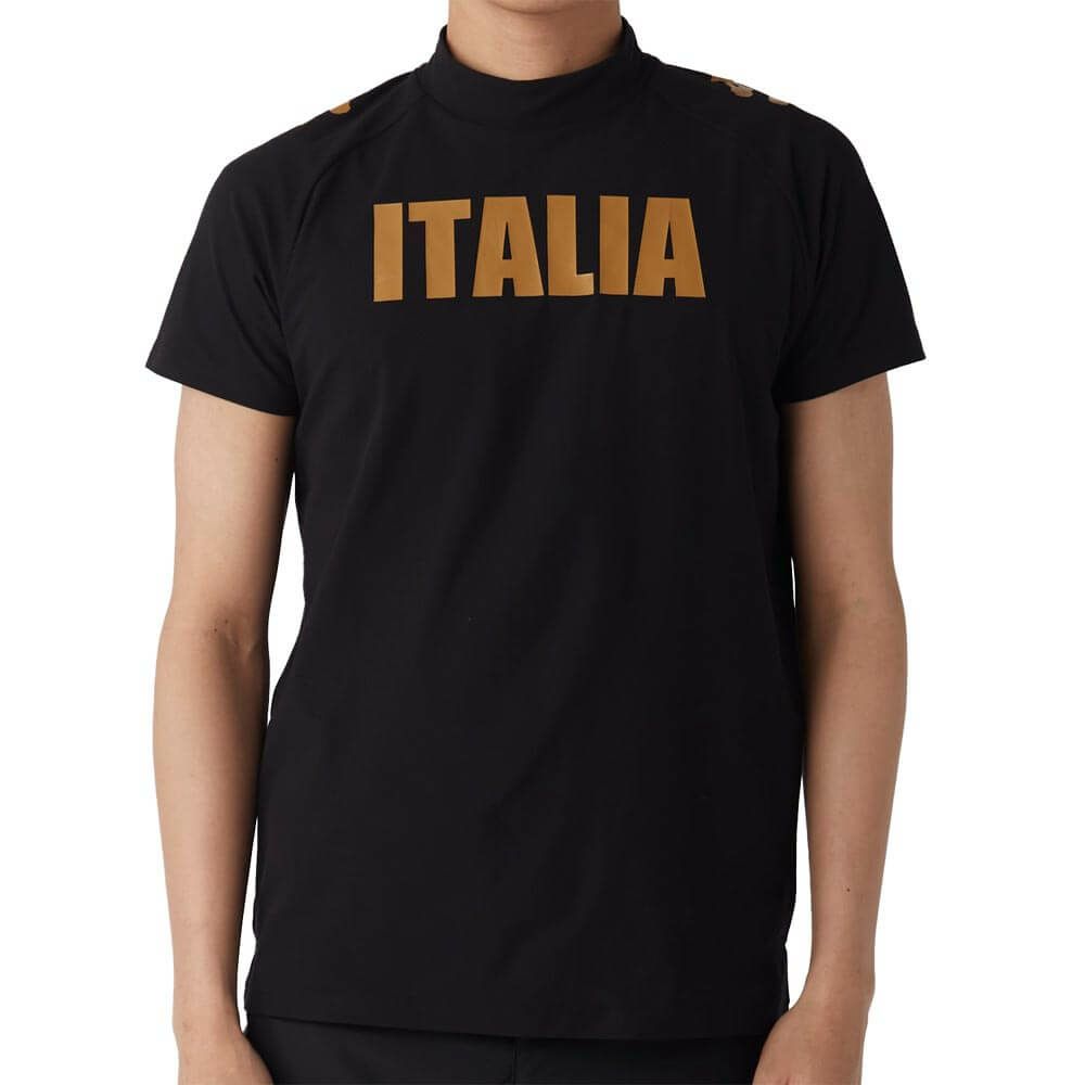 カッパ Kappa　メンズ モックネックTシャツ 615-608 BK　2025年モデル ブラック