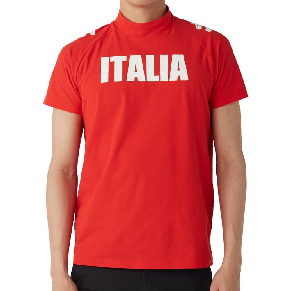 カッパ Kappa　メンズ モックネックTシャツ 615-608 RD　2025年モデル レッド
