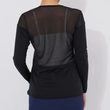 マリクレール marie claire　レディース UVカット メッシュ切替 長袖 Uネック インナーシャツ 714-982-5 ブラック　2025年モデル 詳細1
