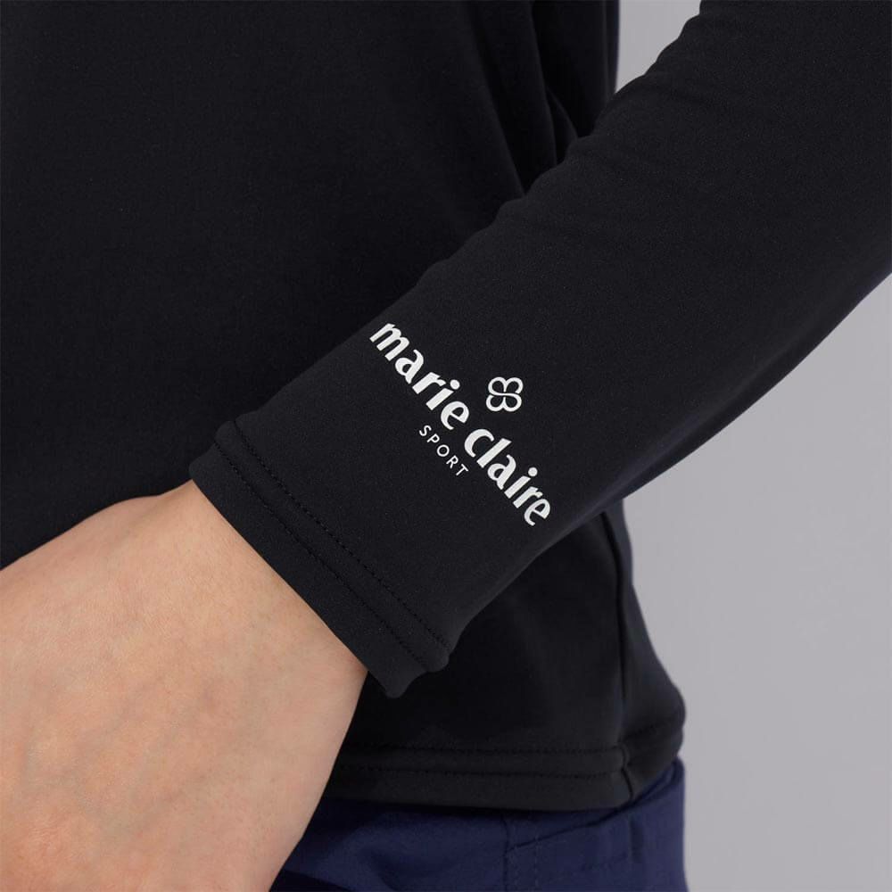 マリクレール marie claire　レディース UVカット メッシュ切替 長袖 Uネック インナーシャツ 714-982-5 ブラック　2025年モデル 詳細4