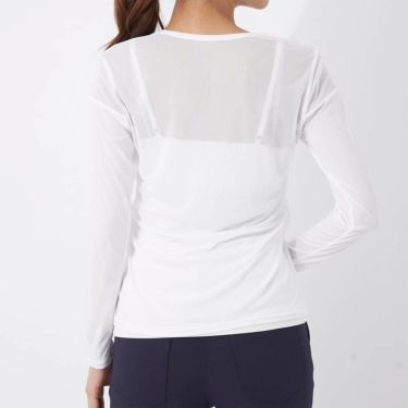 マリクレール marie claire　レディース UVカット メッシュ切替 長袖 Uネック インナーシャツ 714-982-5 ホワイト　2025年モデル 詳細1