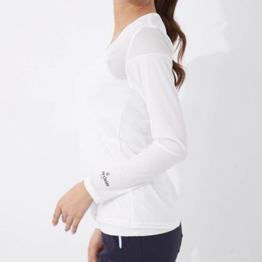 マリクレール marie claire　レディース UVカット メッシュ切替 長袖 Uネック インナーシャツ 714-982-5 ホワイト　2025年モデル 詳細2