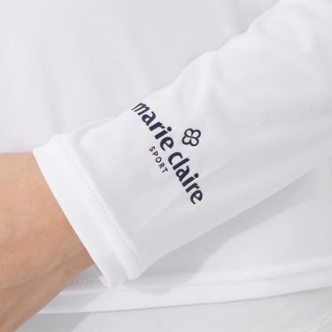 マリクレール marie claire　レディース UVカット メッシュ切替 長袖 Uネック インナーシャツ 714-982-5 ホワイト　2025年モデル 詳細4