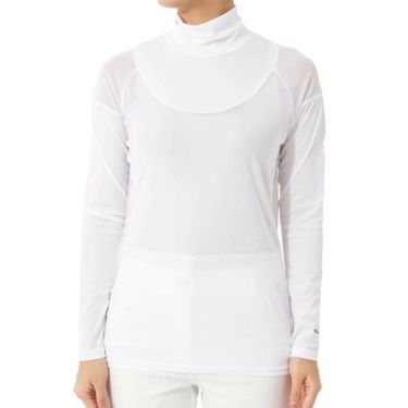 マリクレール marie claire　レディース UVカット メッシュ切替 長袖 ハイネック インナーシャツ 7149-835 ホワイト　2025年モデル ホワイト