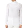 マリクレール marie claire　レディース UVカット メッシュ切替 長袖 ハイネック インナーシャツ 7149-835 ホワイト　2025年モデル ホワイト
